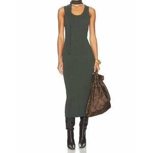 NEW MATTHEW BRUCH women's scarf tank midi dress in forest knit